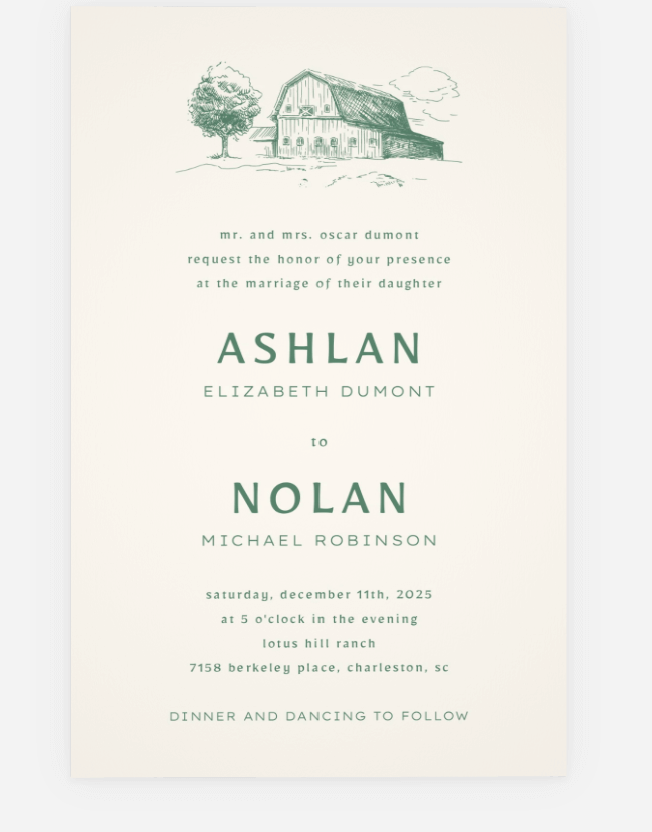 wedding invitation trends - barn 